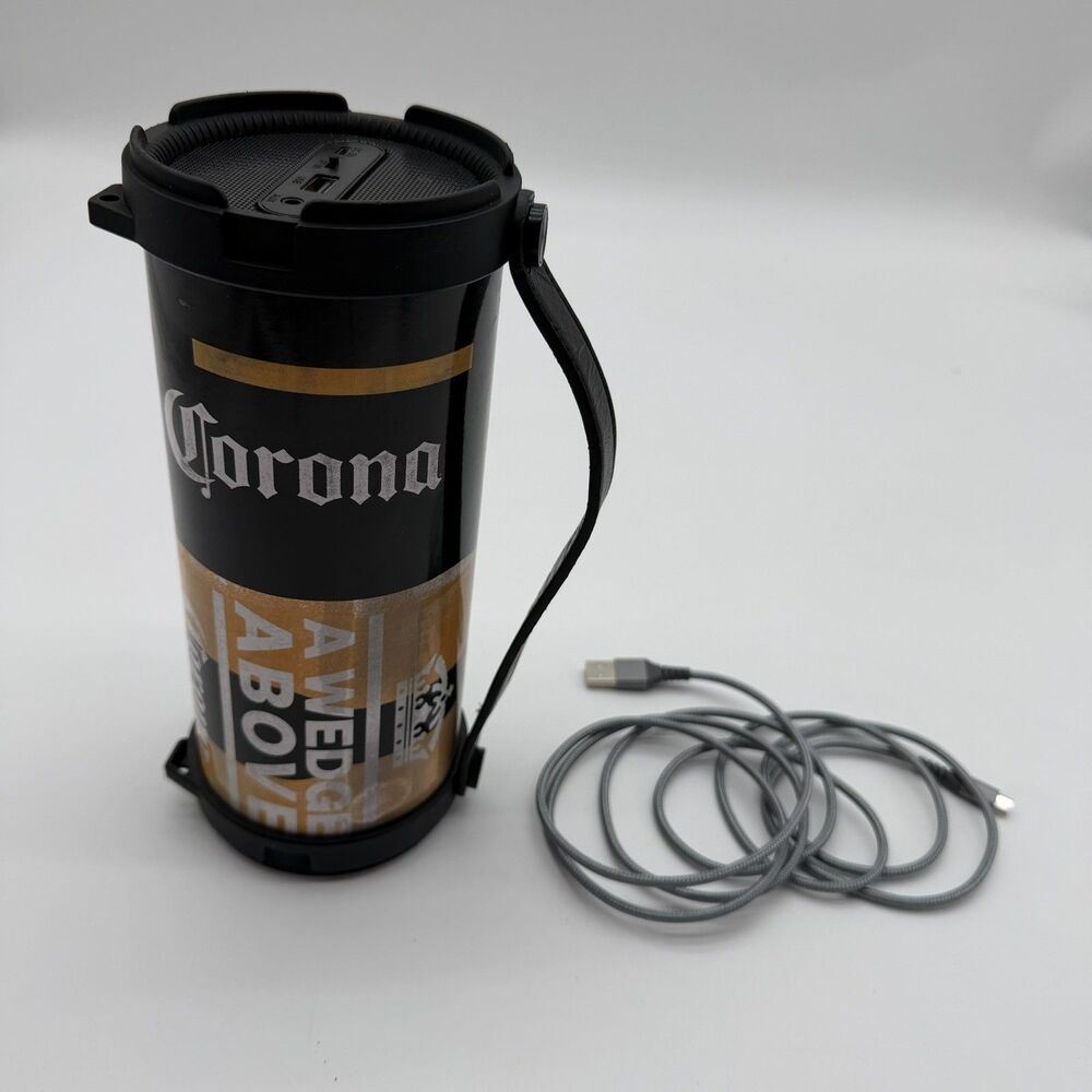 Corona A Wedge Above Portable Mini Speaker Black Yellow USB Strap w/charger